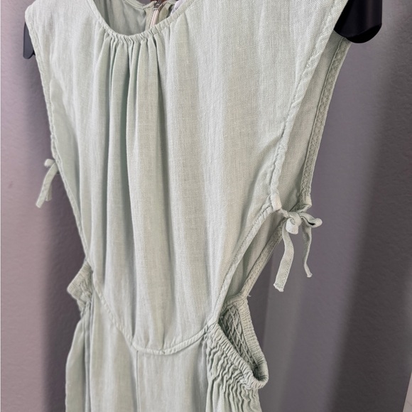 Zara Girls Green Linen Jumpsuit with Side Cutouts 13/14 - Picture 3 of 8